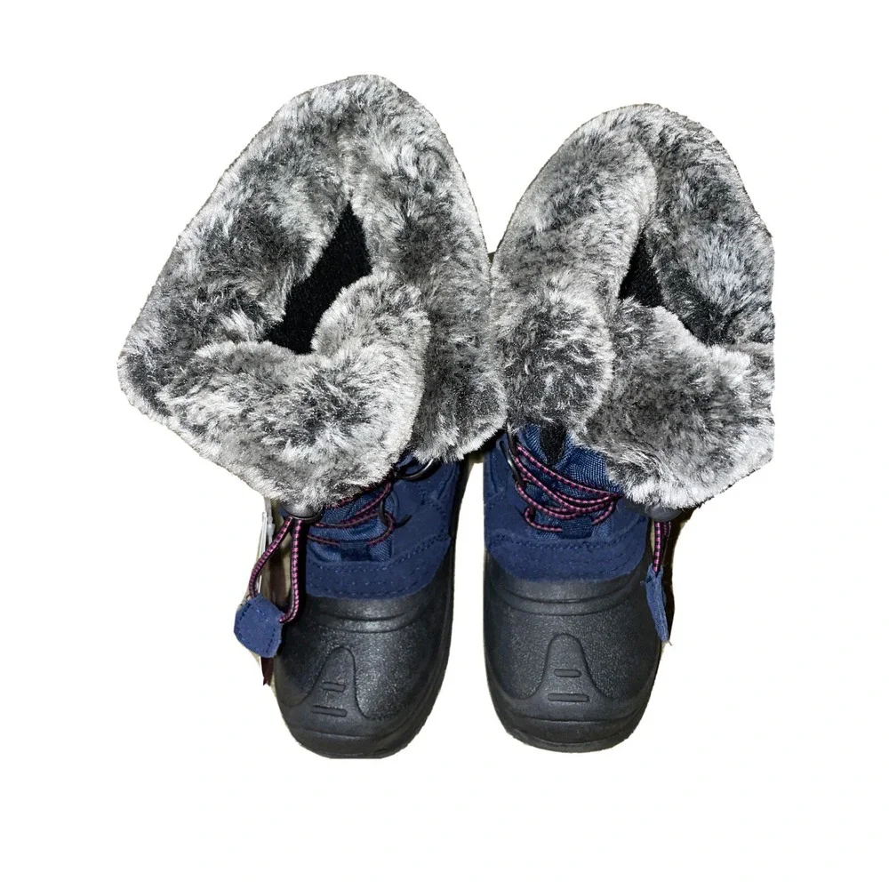 New kids size‎ 11 Totes waterproof shell fur lined navy blue Boots